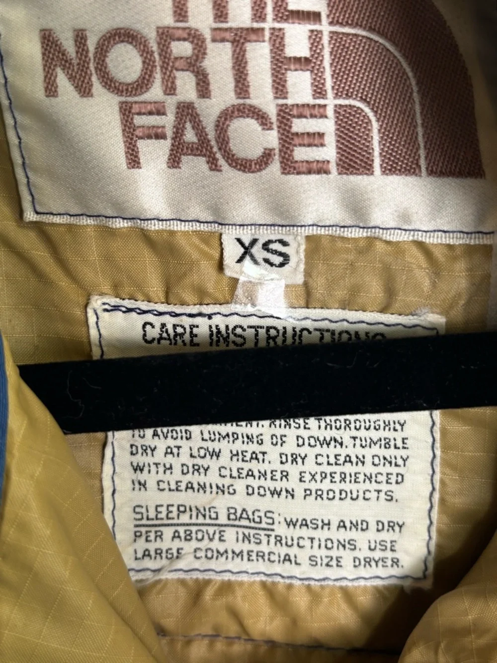 Rare Vintage 70s The North Face Brown Label Down Vest XS Blue